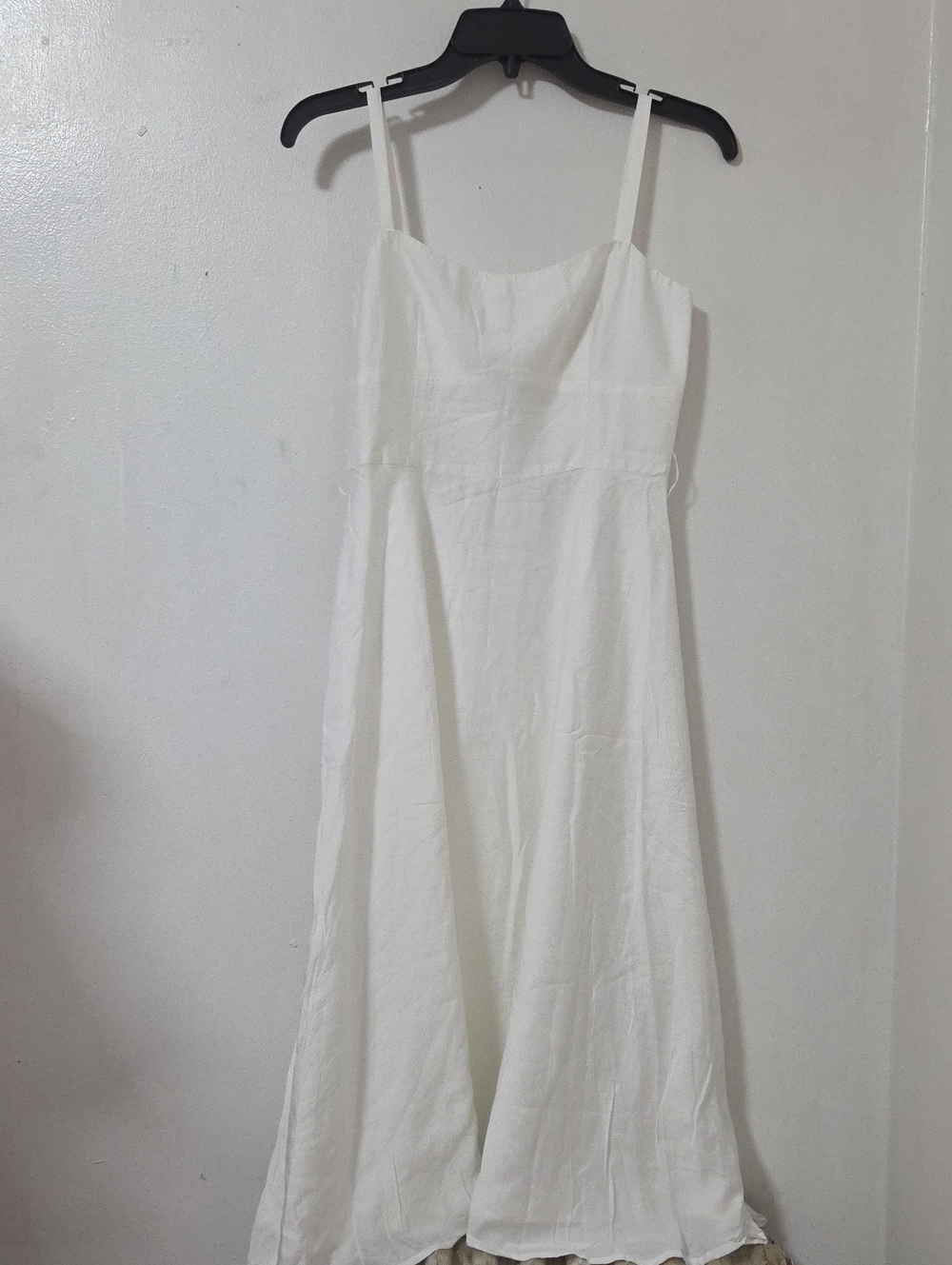 White Spaghetti Strap Midi Dress Small